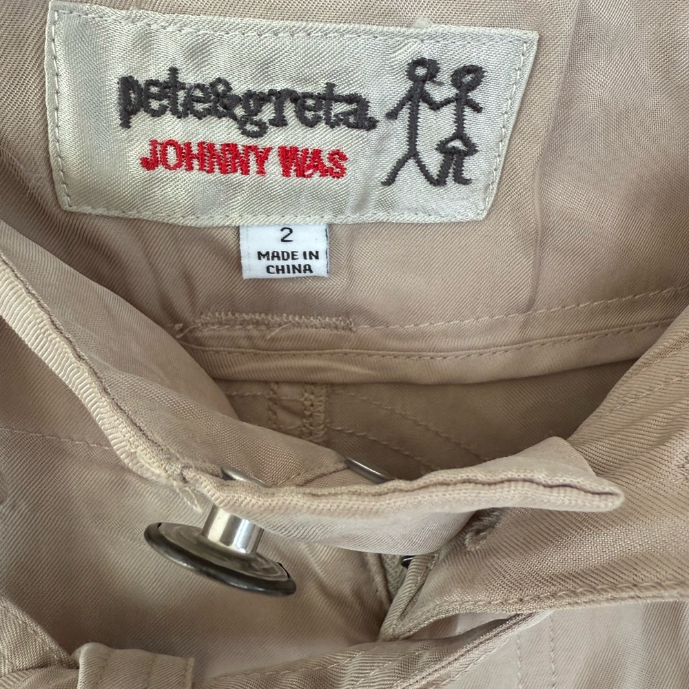 Johnny Was Tan Cargo Pants Relaxed Fit - Picture 7 of 9